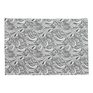 black and white paisley inked art pillows pillow case