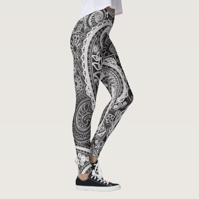 Black and white paisley leggings (Right)