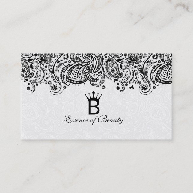 Black and white paisley loyalty card (Front)