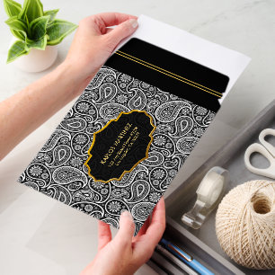 Black And White Paisley Pattern Envelope Mailers