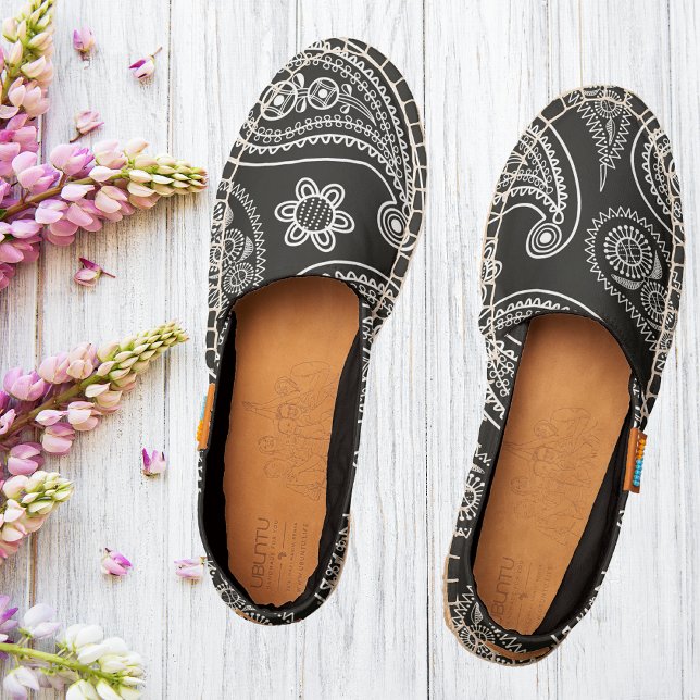 Black and White Paisley Pattern | Ethnic Espadrilles (Creator Uploaded)