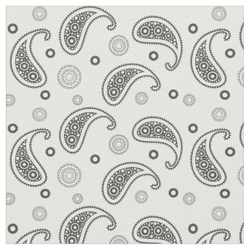 Black and White Paisley Pattern Fabric