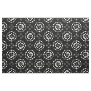 black and white paisley flower pattern