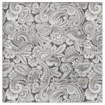 black and white paisley pattern fabric