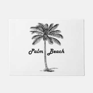 Black and white Palm Beach Florida & Palm design Doormat
