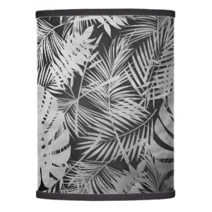 Black and white palm leaves lamp shade