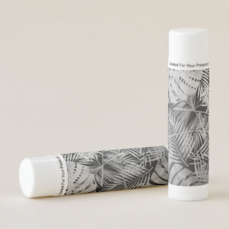 Black and white palm leaves lip balm