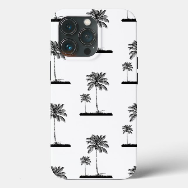 Black And White Palm Tree Phone Case iPhone Case (Back)