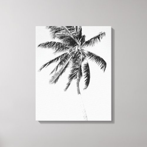 Black and white palm tree photo canvas print