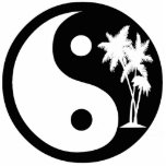 Black and White Palm Tree Yin Yang Symbol Cutout<br><div class="desc">Yin and Yang are two opposites working together in peace and harmony. It is symbolic in Chinese and Korean history as well as Taekwondo. This zen and tropical Black and White Palm Tree Yin Yang Ornament makes a unique martial arts or yoga gift for a birthday, holiday or belt rank...</div>
