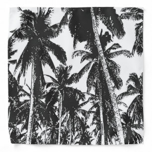 Black and White Palm Trees Design Bandana