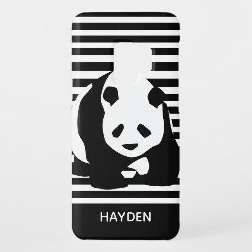 Black and White Panda and Stripes Personalised Case_Mate Samsung Galaxy S9 Case