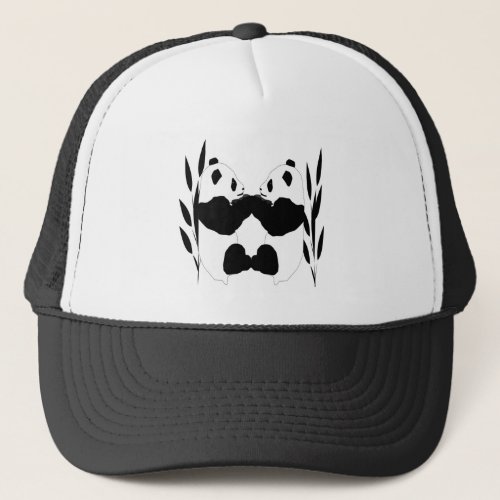 Black and White Panda Bear Abstract Animal Hat