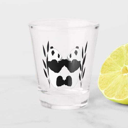 Black and White Panda Bear Animals Shot Glass