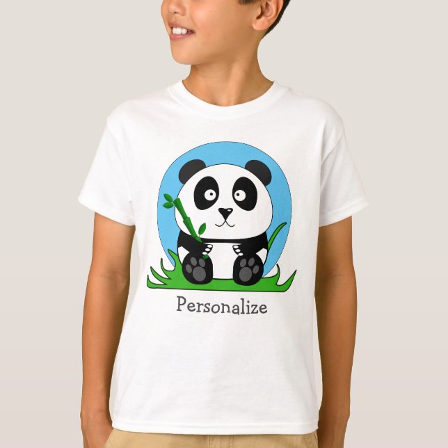 Black And White Panda Bear T-Shirt (Front)