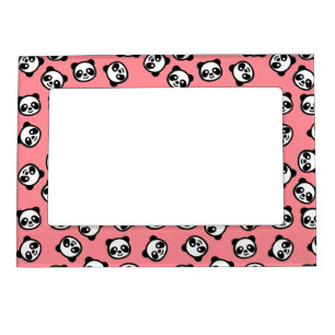 Black and White Panda Cartoon Pattern Magnetic Photo Frame