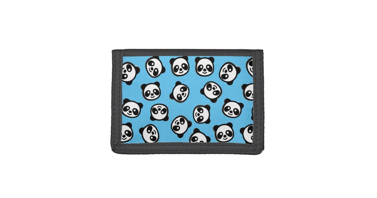 Black and White Panda Cartoon Pattern Trifold Wallet | Zazzle