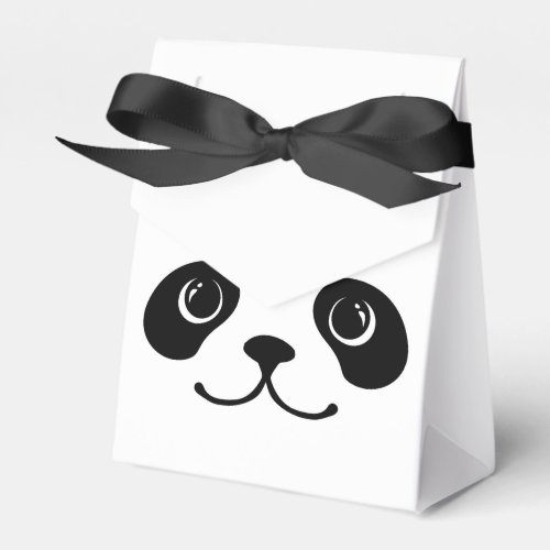 Black And White Panda Cute Animal Face Design Favor Boxes