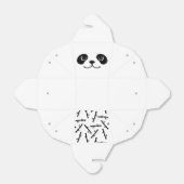 Black And White Panda Cute Animal Face Design Favor Boxes (Unfolded)
