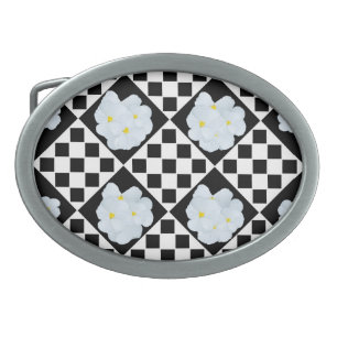 Black And White Pansy, Belt Buckle