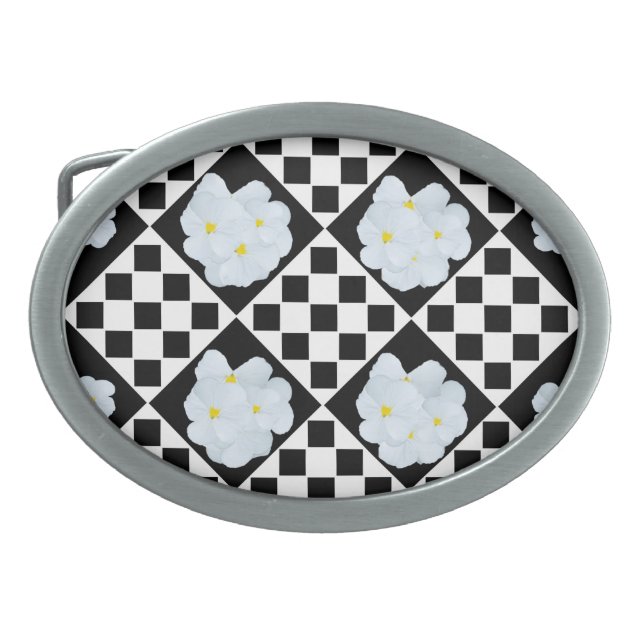 Black And White Pansy, Belt Buckle (Front)