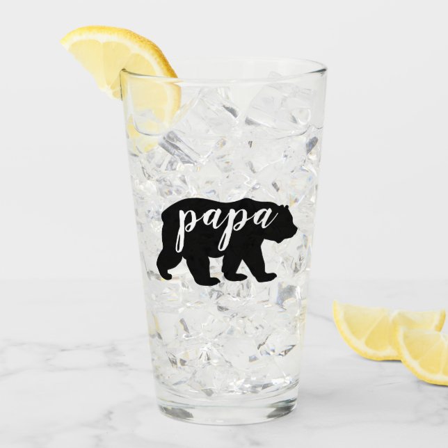 Black and White Papa Bear Glass (Front Ice)