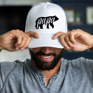 Black and White Papa Bear Matching Family Trucker Hat