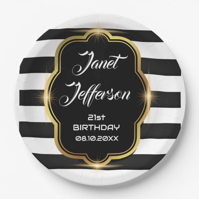 Black and White  Paper Plates (Front)