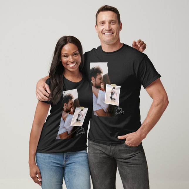 Black and White Paper Wedding Anniversary T-Shirt  (Unisex)