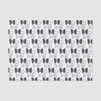 Black And White Papillon Cute Cartoon Dog Pattern Tissue Paper