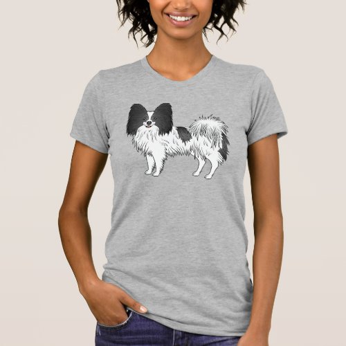 Black And White Papillon Dog Owner And Dog Lover T_Shirt