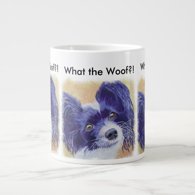 BLACK AND WHITE PAPILLON GIANT COFFEE MUG (Front)