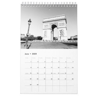 Black and White Paris Home Decor Calendar