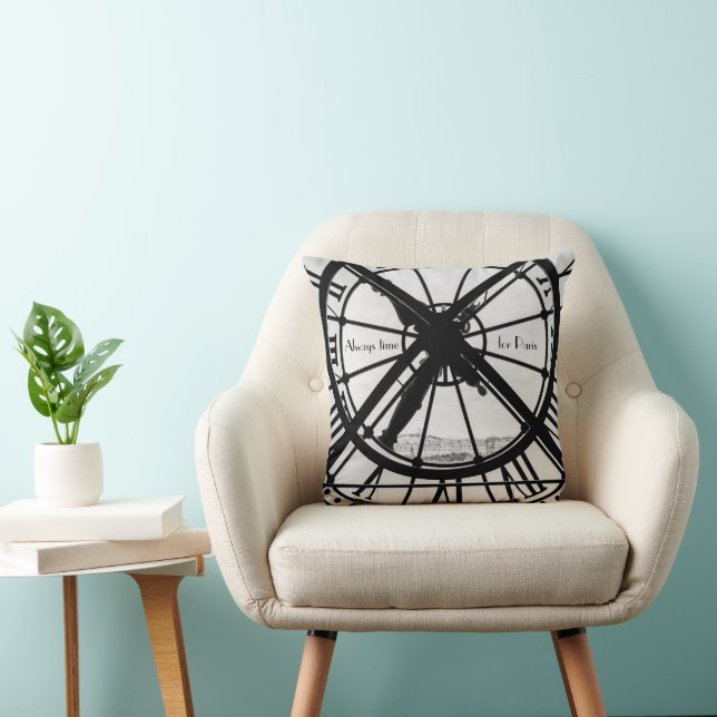 Black and White Paris Themed Home Decor with Quote Throw Pillow (Chair)