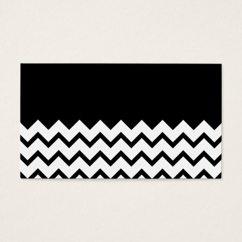 Black and White. Part Zig Zag, Part Plain Black. Business Cards