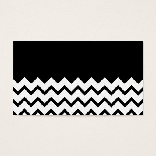 Customizable Black and White. Part Zig Zag, Part Plain Black. Business Cards