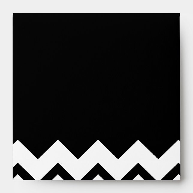 Black and White. Part Zig Zag, Part Plain Black. Envelope (Front)