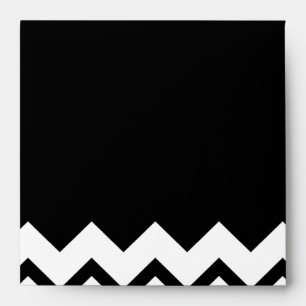 Black and White. Part Zig Zag, Part Plain Black. Envelope