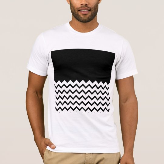 Black and White. Part Zig Zag, Part Plain Black. T-Shirt