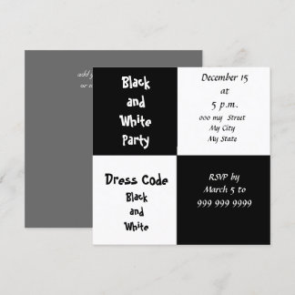 Black and White Party Invitation