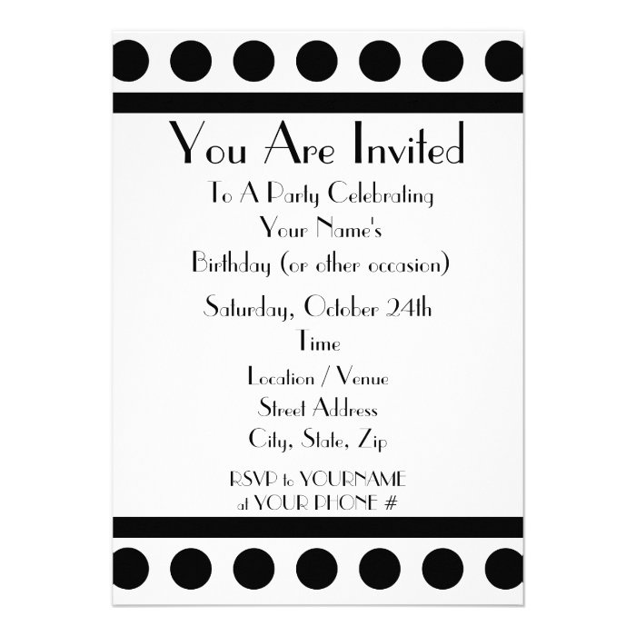 Black and White Party Invitation