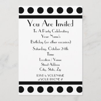 Black And White Party Invitation by thepinkschoolhouse at Zazzle