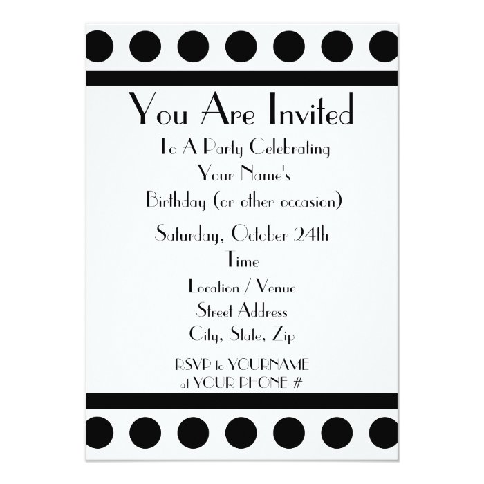 Black and White Party Invitation Zazzle
