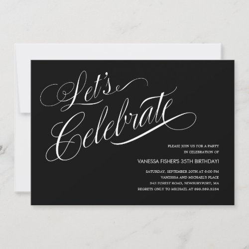 Black and White Party Invitations