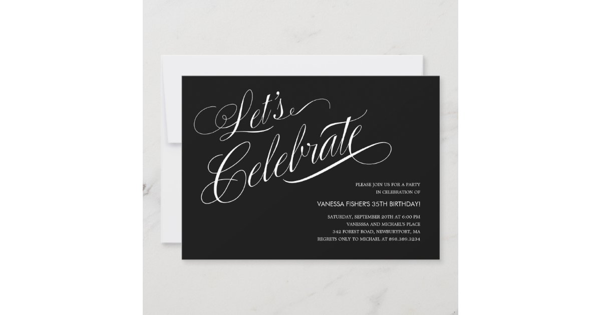 Black and White Party Invitations | Zazzle