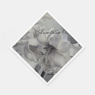 BLACK AND WHITE PARTY MONOGRAM NAPKINS