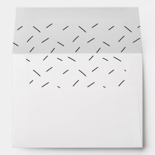 Black and White Patter with Return Address Holiday Envelope