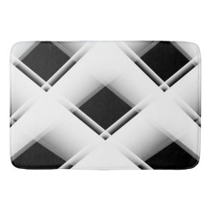 Black and White Pattern Bath Mat