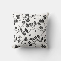Black and White Pattern Birds on Cherry Blossoms