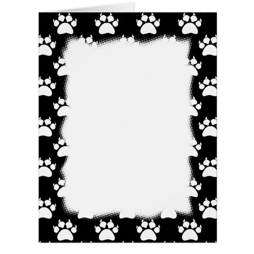 Black And White Pattern Cat Paw Prints